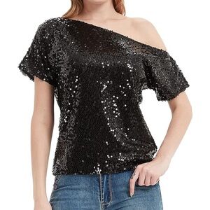 Black sequin top